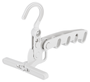 Vikbar klädhängare, hopfällbar resegalge, vit