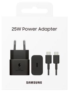 Samsung Power Adapter 25 W med USB-C-kabel, svart