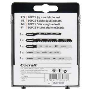 Cocraft sticksågsblad, sågblad för metall och trä, 10-pack