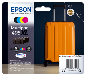 Epson 405XL Matkalaukku Mustekasetti, monipakkaus