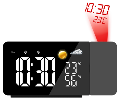Digital väckarklocka med projektor