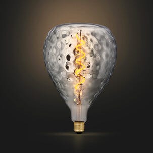 Dekorpære E27 med sotet glass, svart, 200 mm