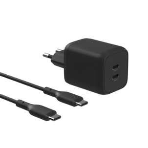 USB-C-laddare Dual Port GaN 65 W, 1 m kabel