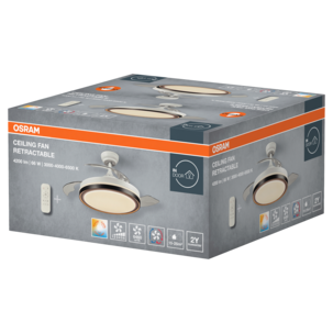 Osram takfläkt med belysning, fjärrkontroll, vit
