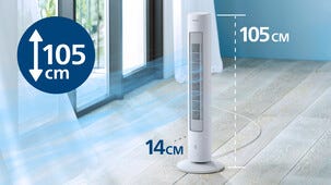 Philips CX5535 pelarfläkt med fjärrkontroll tyst, 40 W