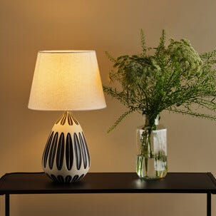 Greta bordlampe keramikk, håndmalt, 41,5 cm