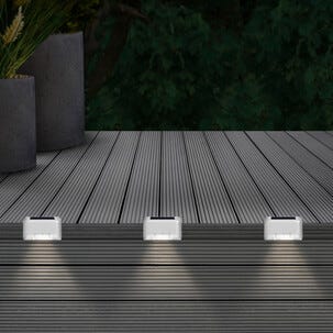 LED-lys for rekkverk solcellebelysning 3-pakning
