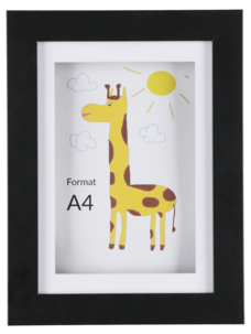 Ramme til tegninger, kan åpnes, A4, svart