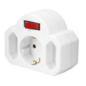 3-veis forgreningskontakt med strømbryter