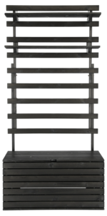 Förvaringslåda med väggpanel och hyllplan, svart 