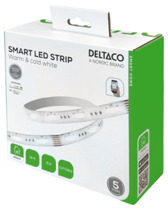 Deltaco Smart LED-valonauha 9 W SH-CHLS3M, sisälle, 3 m