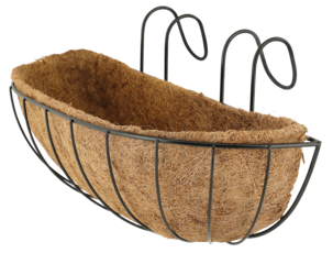 Balkongkasse i metall med kokosmatte, 48 cm