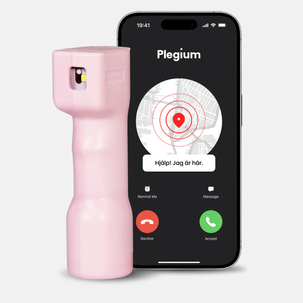 Plegium Smart försvarsspray med personlarm och app 5-i-1
