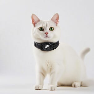 Anmiki kattehalsbånd med AirTag-holder, svart