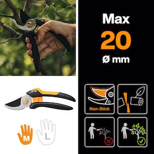 Fiskars Solid M P321 hagesaks med sideskjær