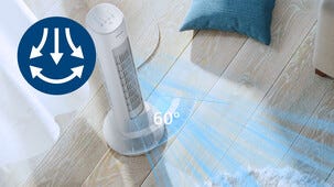 Philips CX5535 pelarfläkt med fjärrkontroll tyst, 40 W