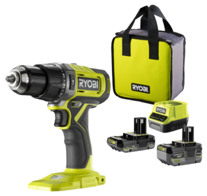 Ryobi skruvdragare med slag, 2 batterier RPD18-2C42S