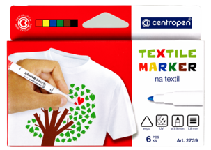 Textilmärkpennor 6-pack