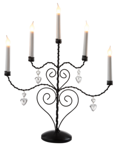 Adventsljusstake Metallhjärta