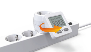 Digital elmätare med vridbar LCD-display, 230V/16A