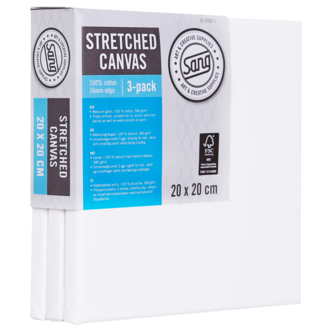 Kvadratisk canvas med ram, bomull, Sang, 3-pack