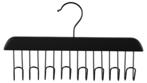 Multihängare, galge med 8 krokar, svart, 28 cm