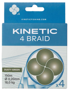 Kinetic 4-Braid flätad fiskelina, 150 m