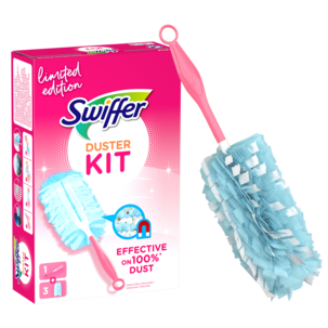 Swiffer Duster Kit dammvippa och 3 refiller, Rosa Bandet