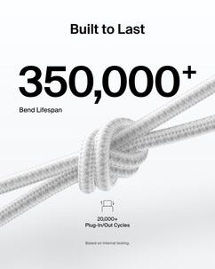 Belkin BoostCharge Pro Braided flettet USB-C-kabel 240W, hvit