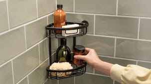 Tesa Aluxx dubbel hörnkorg självhäftande, svart