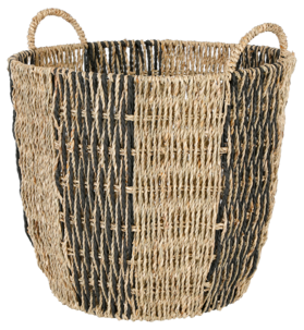 Förvaringskorg med handtag natur/svart, 35 cm