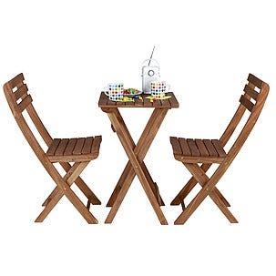 Pihakalustesarja, ruskeaa akaasiaa