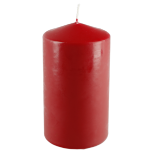 Blockljus stearin, röd, 6,7 cm i diameter