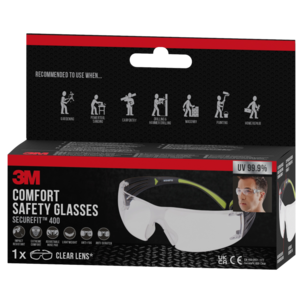 3M SecureFit 400 skyddsglasögon, transparent glas