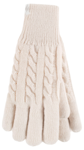 Heat Holders fingervantar dam, stickade, beige 