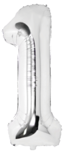 Stor sifferballong silver 82 cm, 0-9, 1-pack