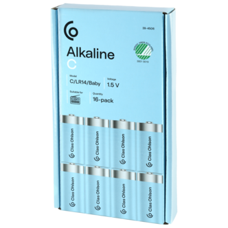 C/LR14 batteri, alkaliskt, 16-pack