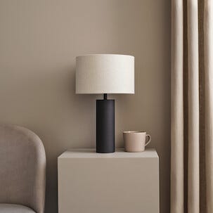 Northlight Edvin bordslampa med linneskärm, 40,5 cm
