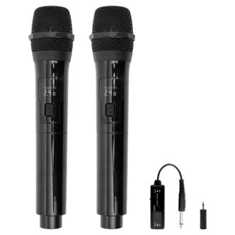 Exibel trådløs mikrofon, karaokemikrofon, 2-pakning 50 m rekkevidde
