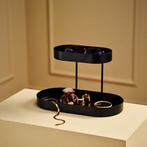 Sminkhylla metall, 2 våningar, 30 x 13 x 21,5 cm