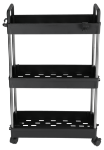 Smal rullvagn med 3 lådor, svart