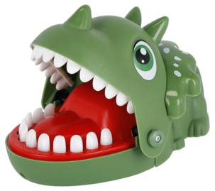 Dino fingerspill med bitende kjever, fra 3 år