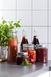 Glassflaske med skrukork 1 liter