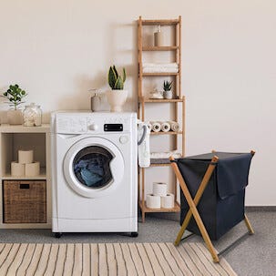 Aurora stor hopfällbar tvättkorg med lock, tyg, 39 l