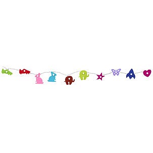 Batteridriven ljusslinga med filtfigurer