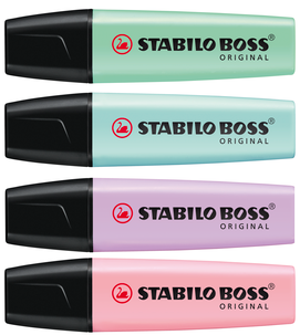 Överstrykningspennor Stabilo Boss pastell, 4-pack