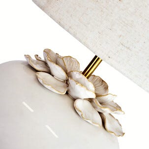 Northlight Minna bordslampa blomma, beige, 43 cm