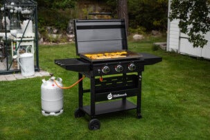 Hällmark stekehelle gass med 3 brennere, stål