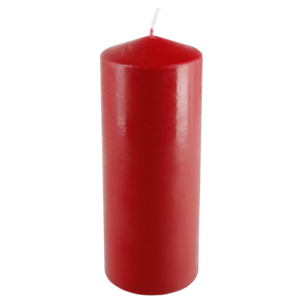 Blockljus stearin, röd, 6,7 cm i diameter