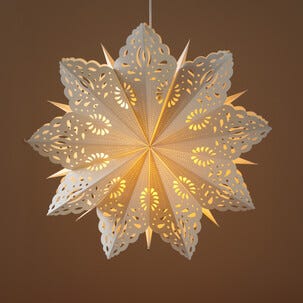 Adventsstjärna spetsmönster vit, 50 cm, Northlight